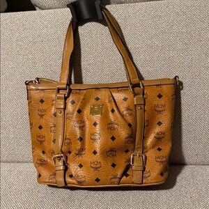 MCM Cognac Visetos Tote Bag Authentic